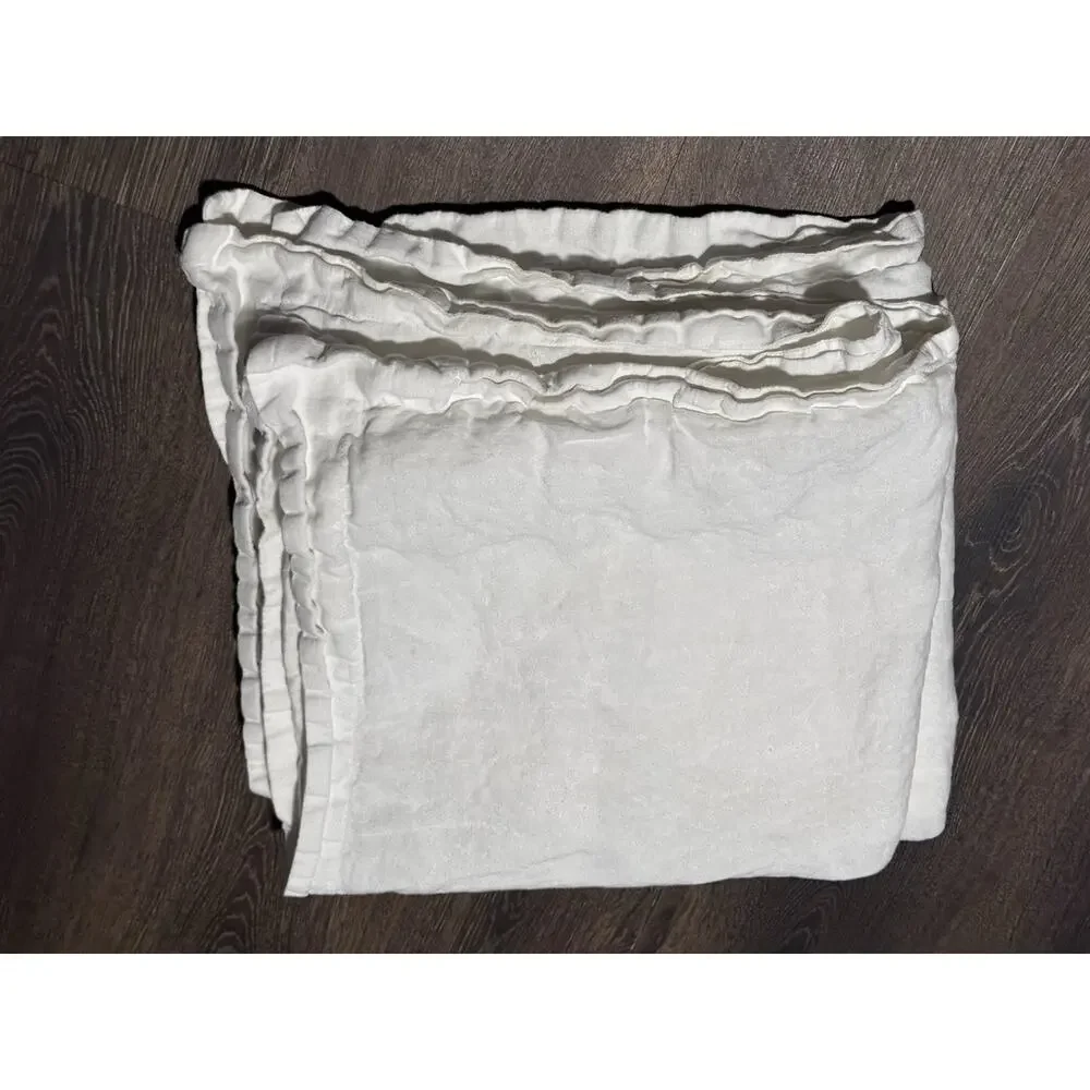 Restoration Hardware 2 100% Linen Belgian Pillow Case Shams Euro 26x26 White